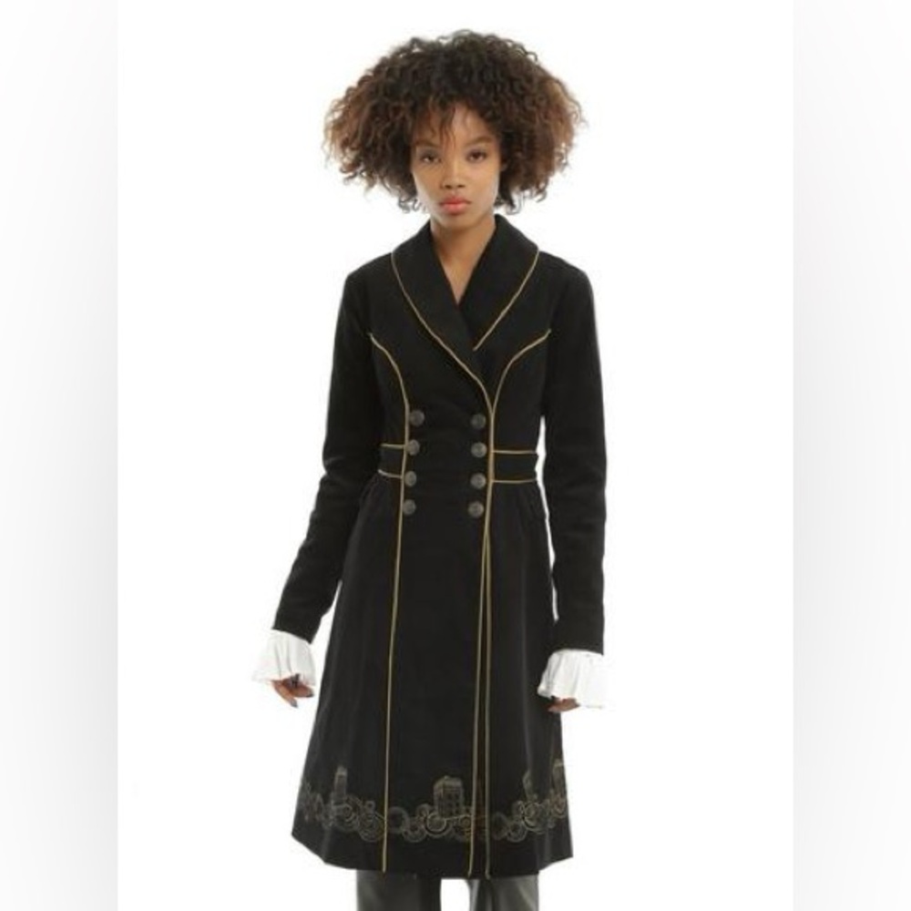 Size medium Doctor Who Embroidered TARDIS juniors Corduroy Coat from Hot Topic
